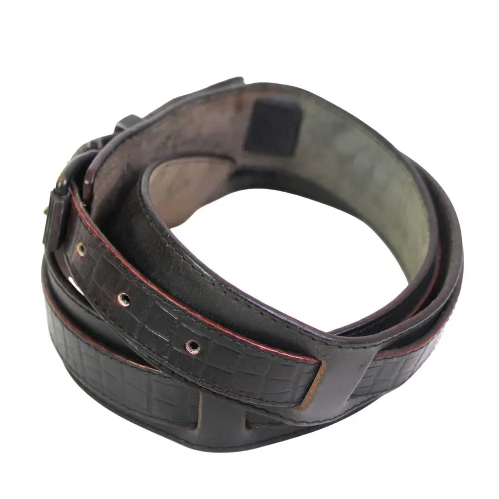 Gianni Versace BLACK REAL LEATHER 1 3/8